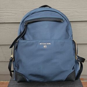 Michael Kors Prescott Large Backpack Navy Blue Pack Designer Bag Organizer Purse